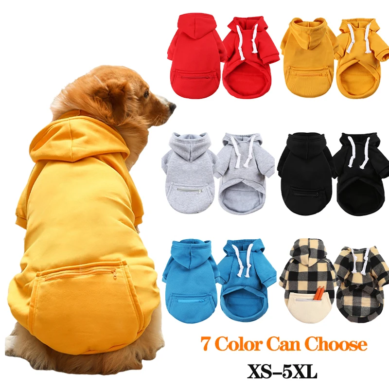 

Теплая зимняя женская толстовка с карманом для маленьких и больших собак, одежда для щенков чихуахуа, мопса, свитшот, пальто, костюмы для дом...