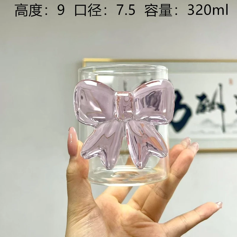 

Стеклянная Кружка «Принцесса» С Розовым Бантом И Ручкой, Эстетичная, Для Девочек, Подарок На День Рождения