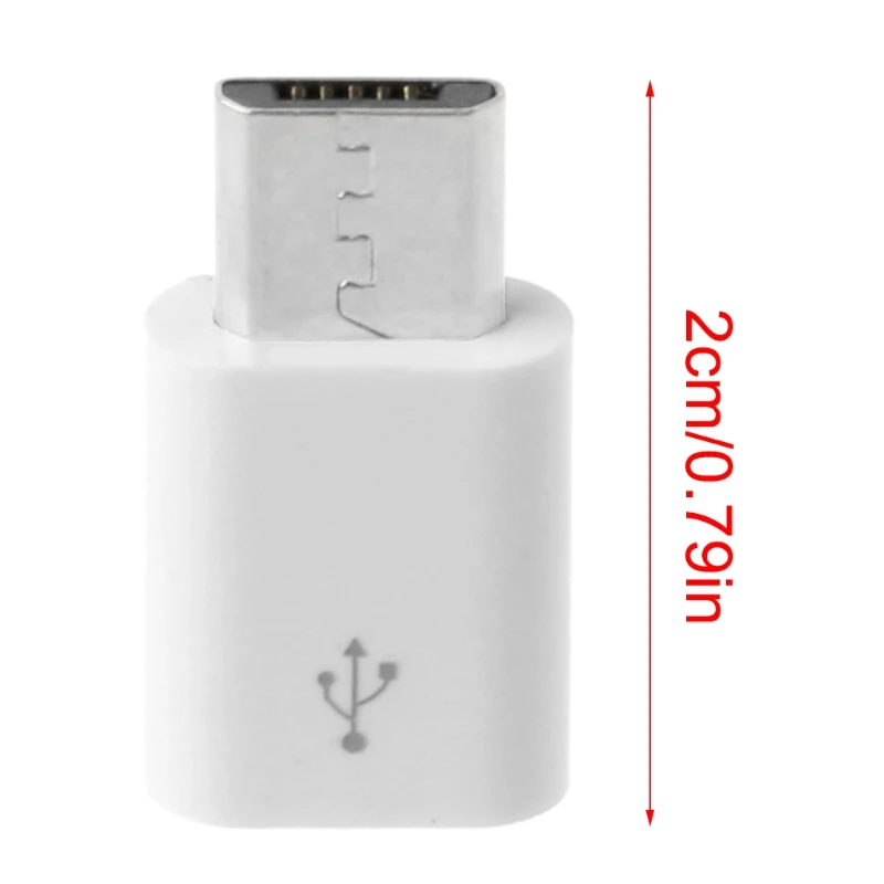 

1PC USB Type C Female to Micro USB Male Adapter Type C Charging Cord Connect Micro USB Charger White Color