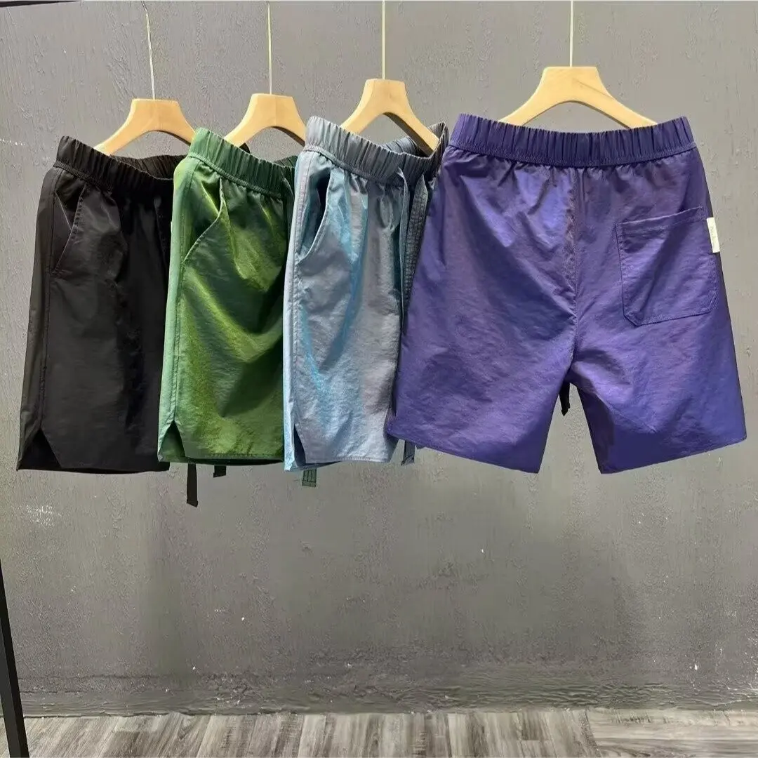 Summer Thin Ice Silk Casual Shorts Men's Breathable Straight-Leg Pants Plus Size Versatile Quick-Dry Fashionable Five-Minu