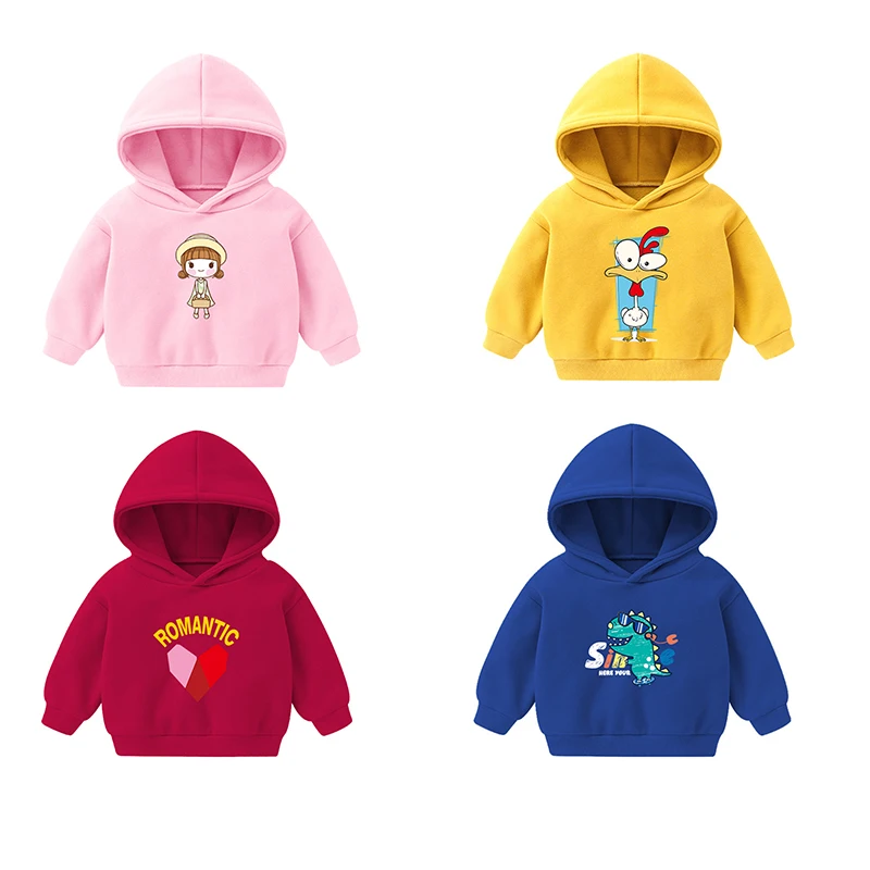 

Новинка 2022, детская одежда, свитер с капюшоном для мальчиков и девочек на весну и осень, бархатный пуловер в Корейском стиле, маленький топ-п...