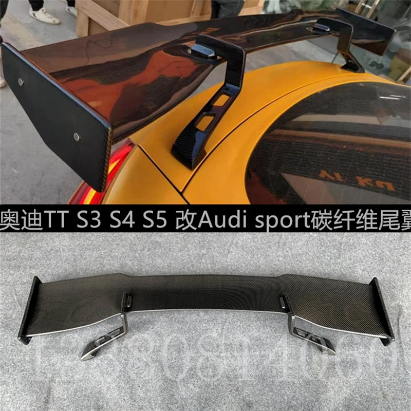 For Audi TT TTS TTRS S3 S4 S5 high quality Carbon Fiber rear boot Wing Spoiler Rear Roof Spoiler Wing Trunk Lip Boot Cover
