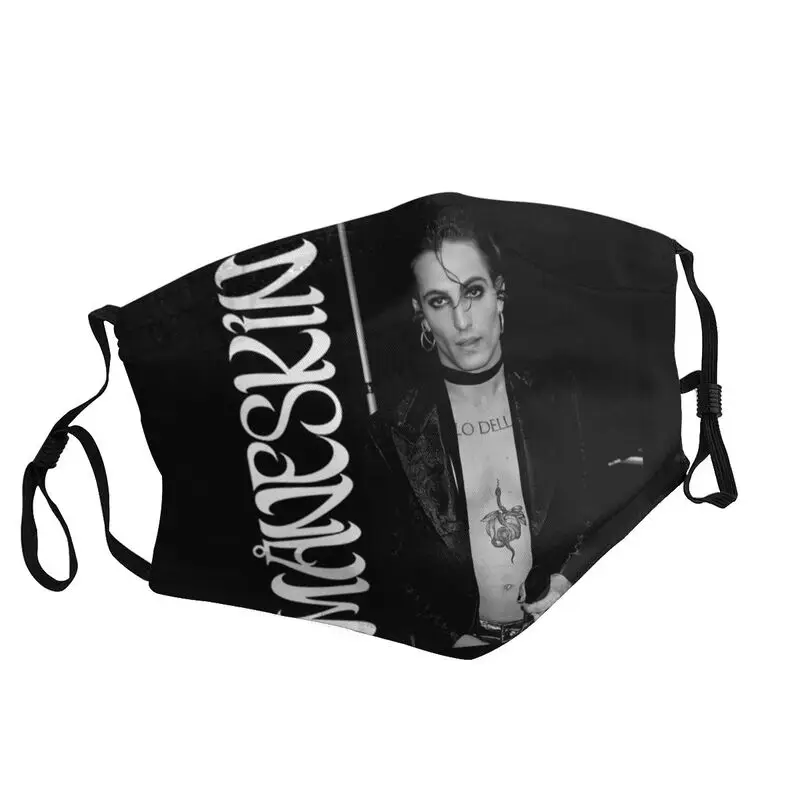 

Cool Damiano David Mask Anti Haze Dustproof Washable Maneskin Rock Singer Face Mask Protection Cover Men Respirator Mouth-Muffle