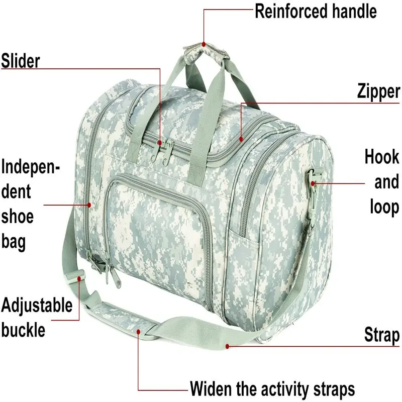 Gym Bags for Men Army Military Duffle Bag Travel Hiking Trekking Sports Bag (ACU)