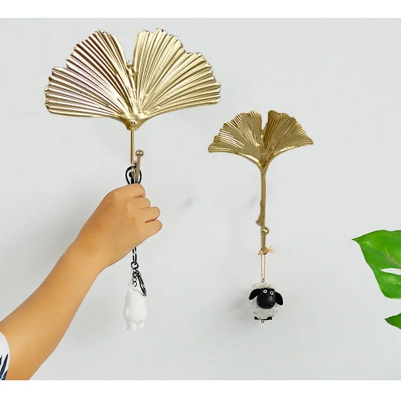 Настенные крючки в скандинавском стиле с листьями золотого цвета вешалка для