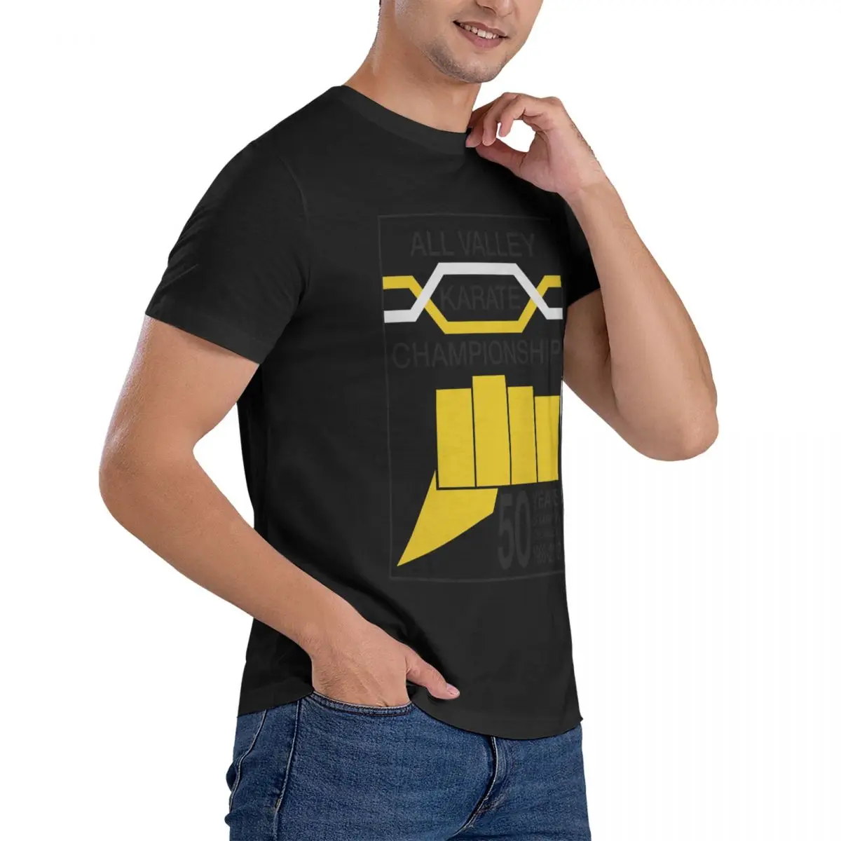 Новинка футболки для турнира мужчин из чистого хлопка с круглым вырезом коротким