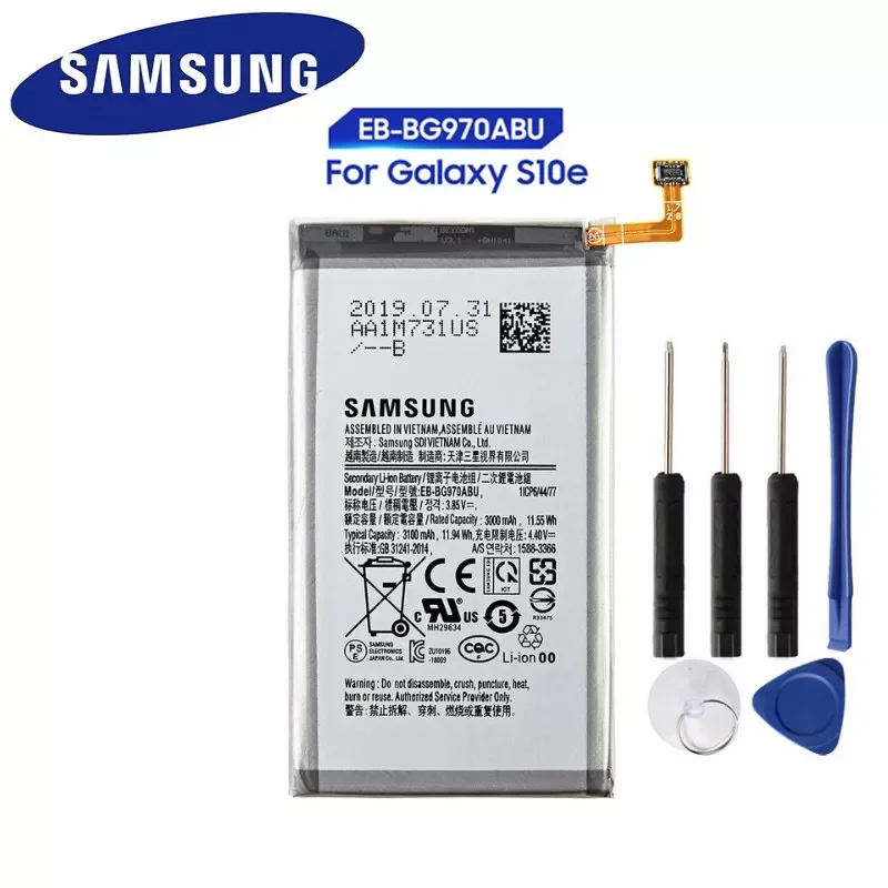 

Original Battery EB-BG970ABU For Galaxy S10e SM-G9700 S10 E G970F/DS SM-G970U SM-G970W G970U G970W 3100mAh + Gift Tools
