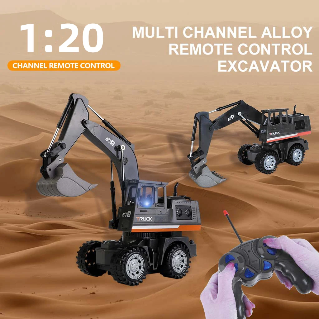 

1:20 Rc Excavator 5Ch Remote Control Cars Trucks 4Wd Engineering Car Excavator Bulldozer Electric Car Kids Toys Gift