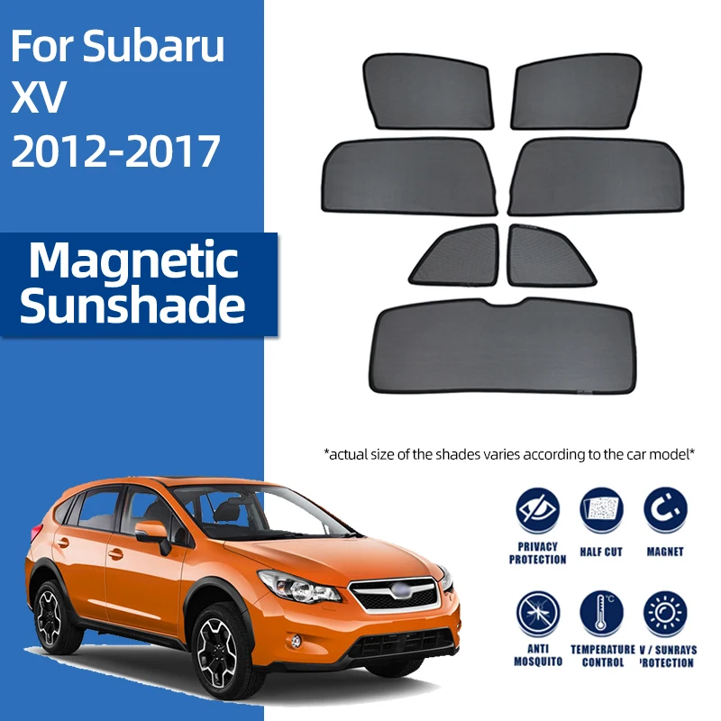 

For Subaru XV 2012-2017 Front Windshield Car Sunshade Side Window Blind Sun Shade Magnetic Visor UV Rear Mesh Frame Curtains