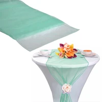 10pcs 30275cm organza table runner tablecloth cover soft sheer fabric chair bows wedding xmas party banquet table decor