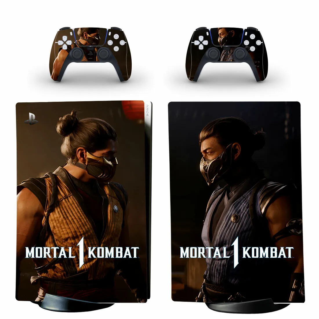 Mortal Kombat 1 PS5 цифровая наклейка для консоли и 2 контроллера виниловые чехлы