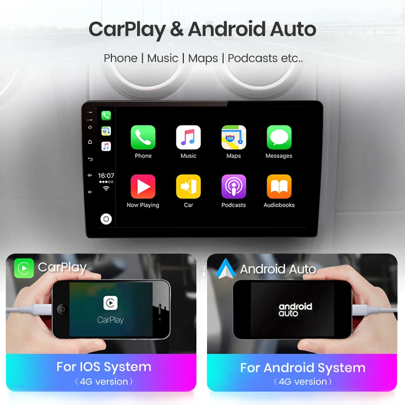 Junsun V1pro Беспроводной CarPlay автомагнитола Android Auto Аудио для авто мультимедиа