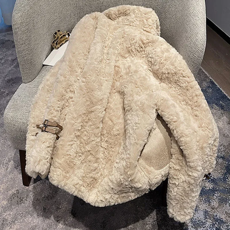 Parkas Women's Plus Size Short Fur Coats 2022 Winter New Fashion Faux Fur Cashmere Splicing Thickening Casual Warm Jackets Woman