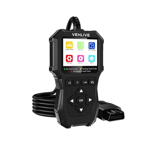 Диагностический инструмент сканера OBD2, проверка света двигателя, автомобильный считыватель кодов EOBD с тестером аккумулятора, живые данные для всех автомобилей OBDII после 1996 г.