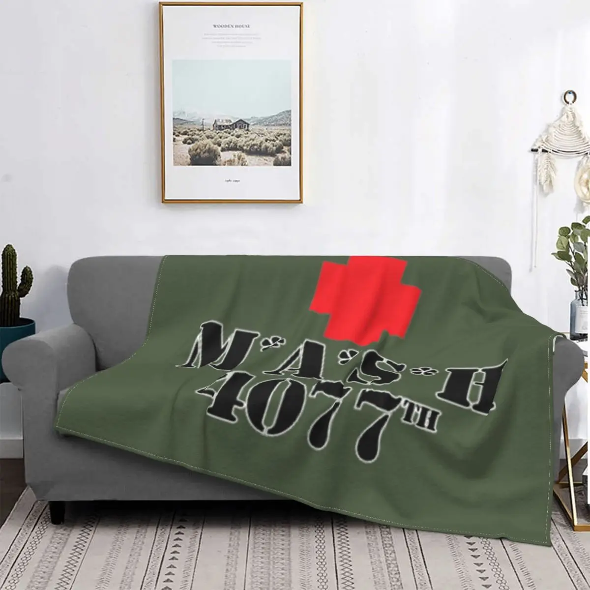 

4077th Mash Blankets Warm Flannel Mash 4077 Army Alan Alda War Throw Blanket for Bedroom Office Bedspreads