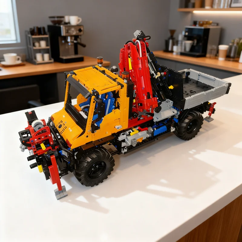 3541 деталь MOC Unimog Long с большим складным краном, техническая модель, строительные блоки, конструктор, рождественские подарки, кирпичики для детей (art.: 3920d8d4e4afa) - 3920d8d4e4afa