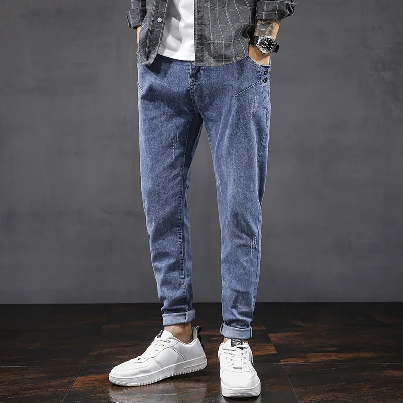 Men's Jeans Wholesale 2022 Spring New Harlan Small Foot Pants Men's Tide Brand Korean Men's Trousers