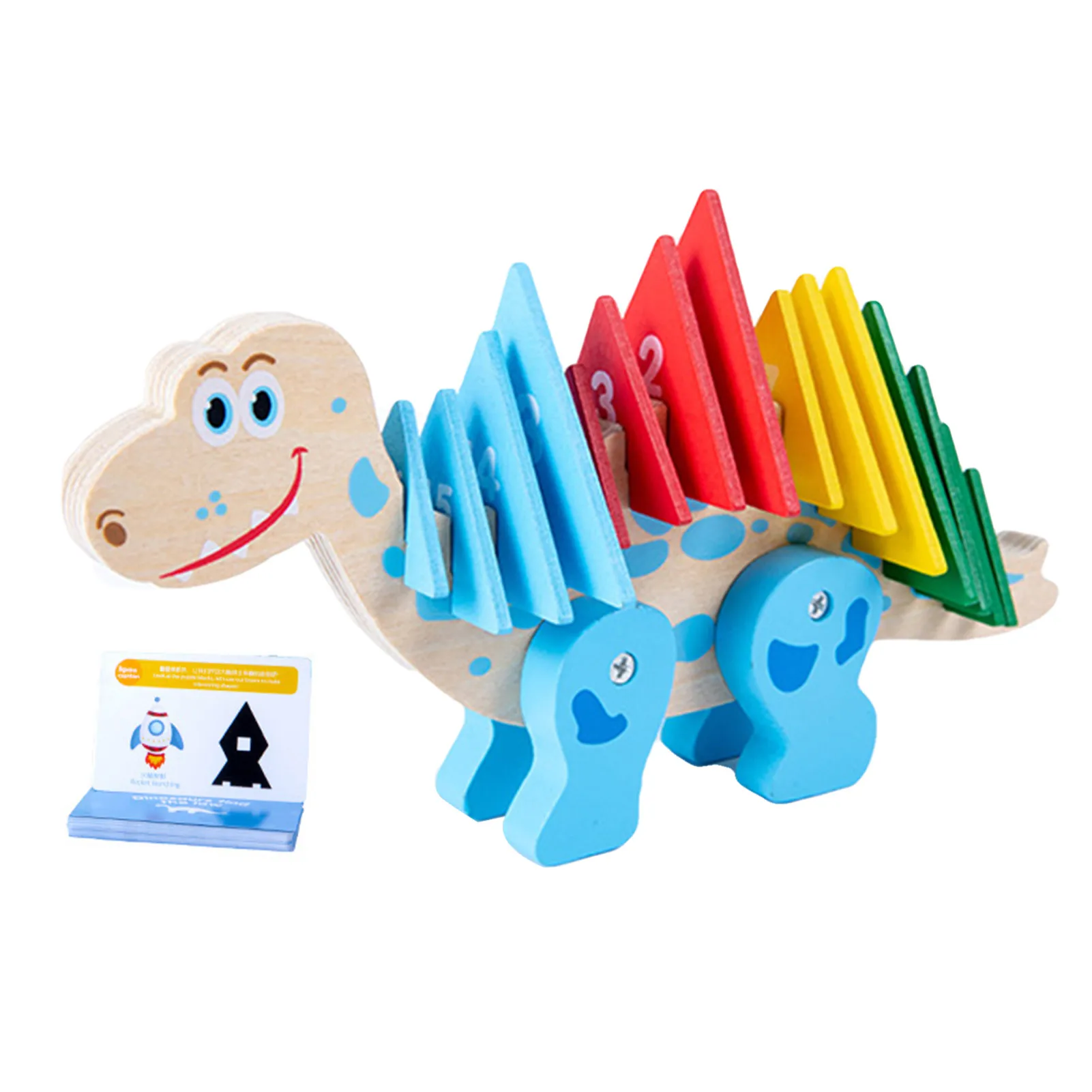 

Dinosaur Toddler Puzzles 4-in-1 Block Number Color Shapes Puzzles For Toddlers 1-3 Preschool Dinosaur Puzzles Cute Stegosaurus