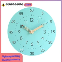 12 inches high quality light luxury children learning wall clock wooden pointer mute wall clock cute home decoration living room