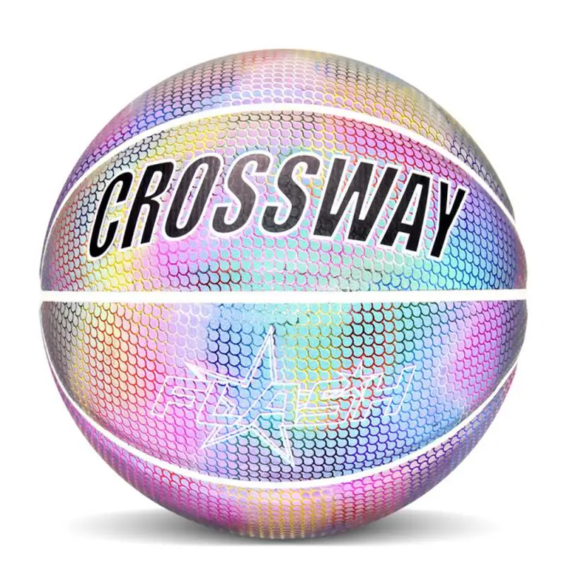 

Reflective Basketball Luminous Glow Basketballs Indoor Stadium Fashion Night Equipment Cool Basketballs Holographic Glowing Ball