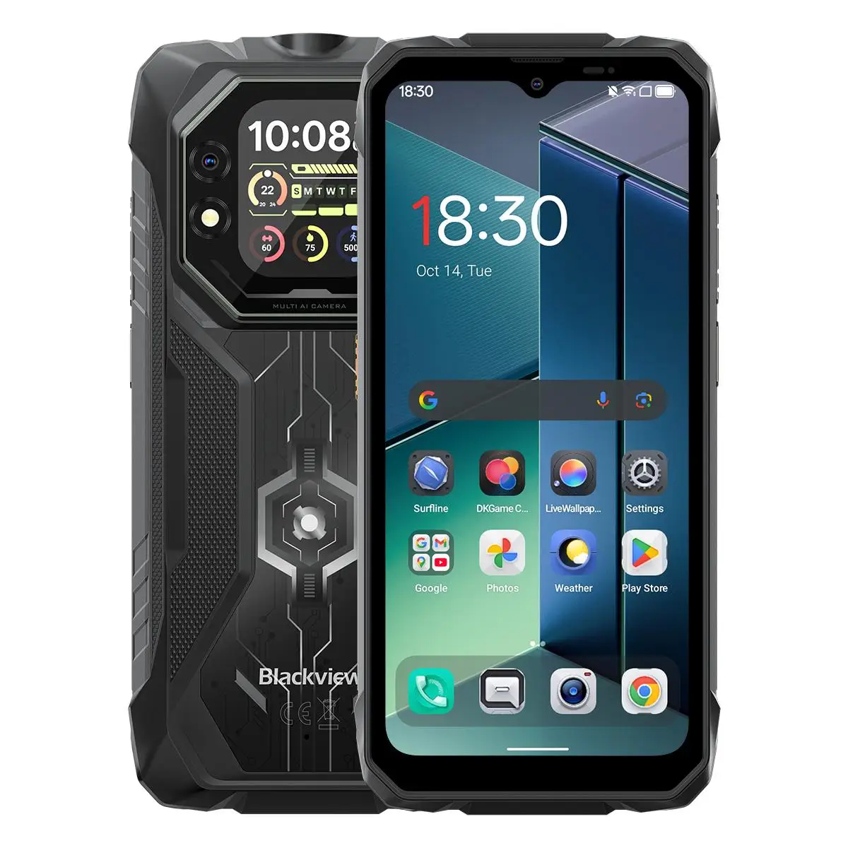 Фото Прочный смартфон Blackview ROCK 1, 6,56-дюймовый HD + IPS-дисплей, 8 ГБ + 256 ГБ, 15000 мАч, аккумулятор, 55 Вт, 16 МП, камера, 4G, Android 16, NFC №1