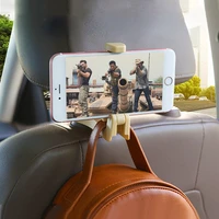 car phone holder seat back hanger car headrest multifunction hook 2 in 1 for bag handbag purse grocery cloth foldble clips