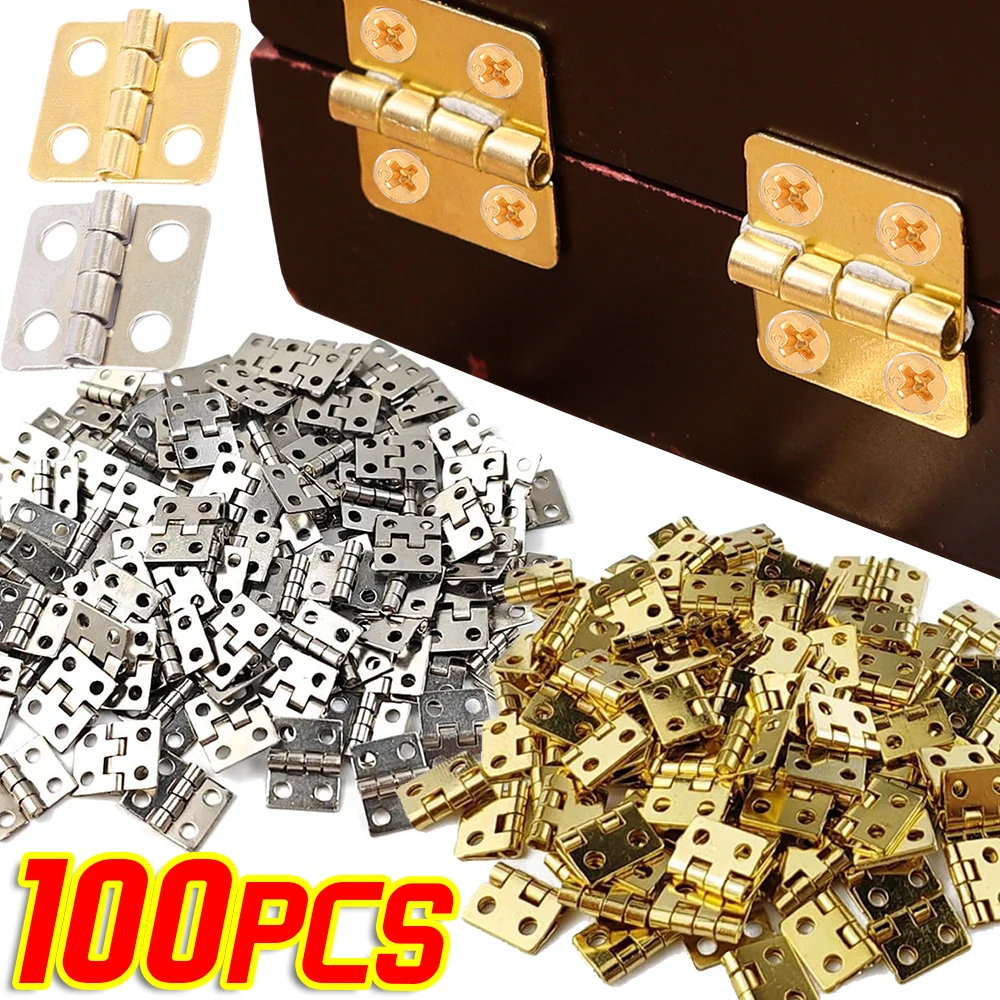 

Мини-петли, железные с винтами, ящик для мебельного шкафа, деревянная коробка, металлические петли, фурнитура, 180 градусов, миниатюрные аксессуары «сделай сам»