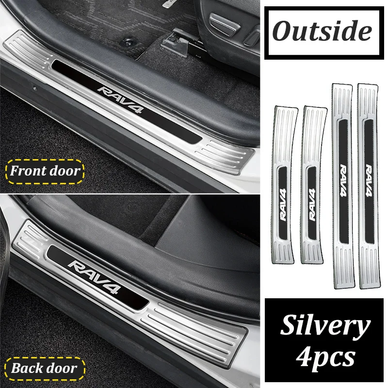

4 настроения могут безопасности на порог автомобиля, наклейка на порог педали для Toyota Rav4 Xa50 Rav4 2019 2021 2022 2023 2024 2025 нержавеющая сталь