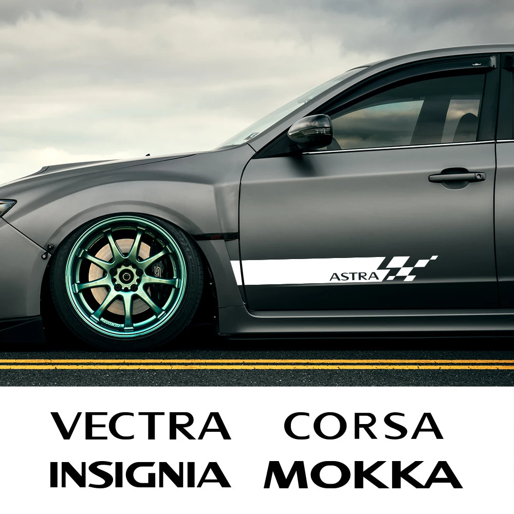 2 шт. наклейки на дверь и боковую юбку автомобиля Opel Astra H J G K Insignia Corsa C D Vectra B Mokka |