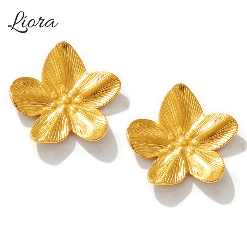 Liora модные серьги-гвоздики из нержавеющей стали 316L для женщин массивные серьги с