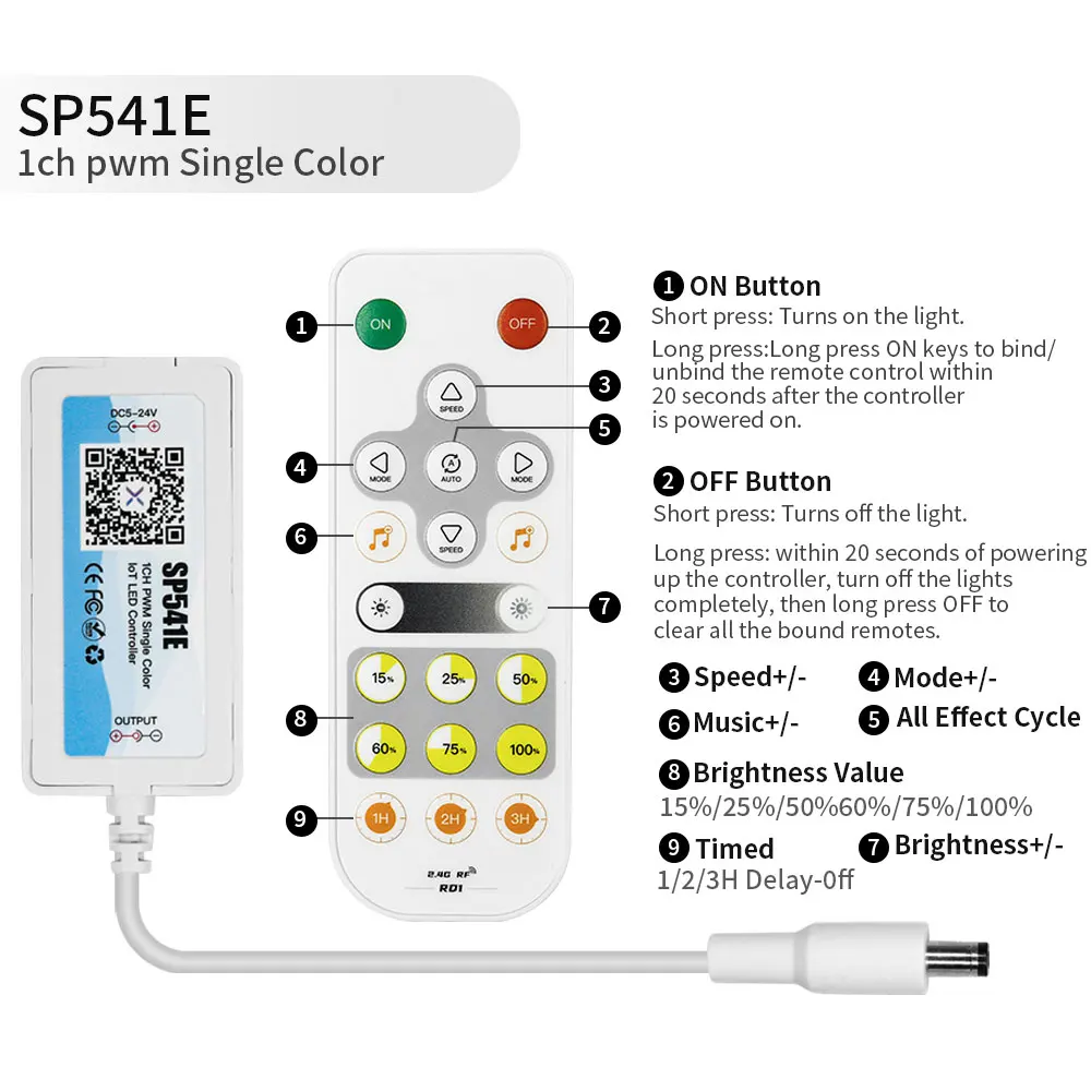 Bluetooth-Контроллер WS2812 SK6812 с поддержкой Wi-Fi и 5050 ГГц