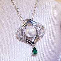2022 luxury fashion design with cz stone imitation pearl pendants anniversary party necklace elegant women accessories jewelry