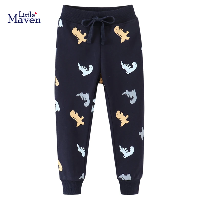 Детские Хлопковые Спортивные Штаны Little Maven Для Мальчиков С Рисунком Динозавра