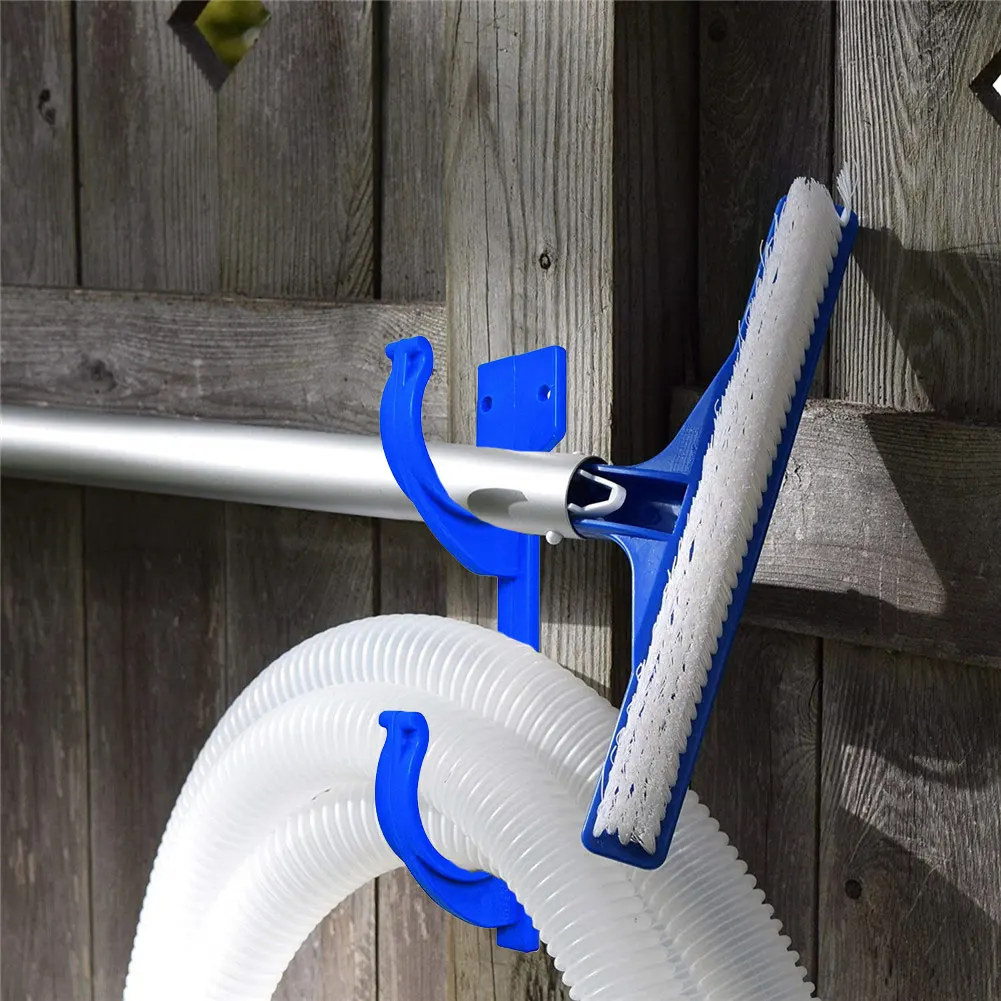 Swimming Pool Pole Hanger Set High Quality Plastic Multi Purpose Hooks Kit For Leaf Rakes Skimmers Vacuum Hoses Hook Tool 2pcs