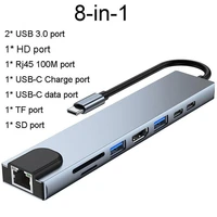 mosible usb c hub hdmi compatible vga rj45 thunderbolt 3 adapter with pd tf sd card reader hub 3 0 for macbook proair m1 type c