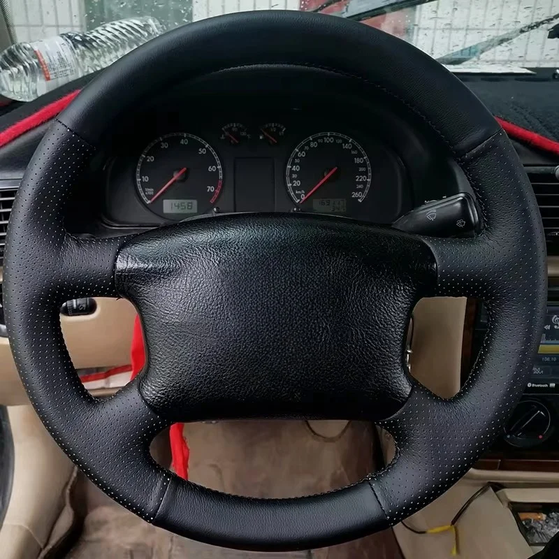 

Мягкий перфорированный кожаный чехол «сделай сам» для VW Golf 4 MK4 1998-2004 Passat B5 1996-2005, кожаная отделка ручного шитья, чехол на руль