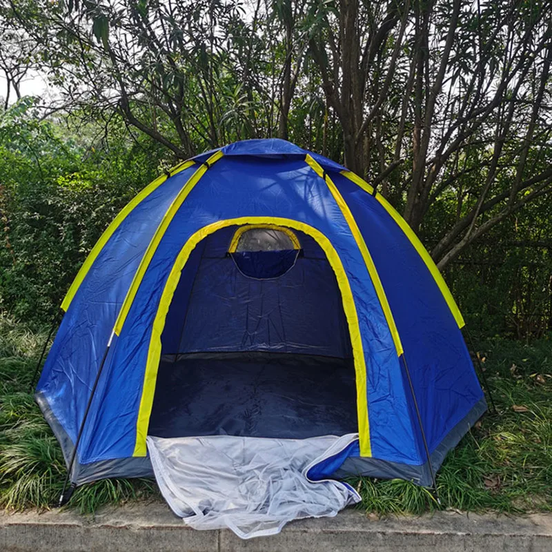 

Палатка туристическая на 3-4 человек, портативная водонепроницаемая, шестигранная, легкий ранец, для рыбалки, Походов, Кемпинга