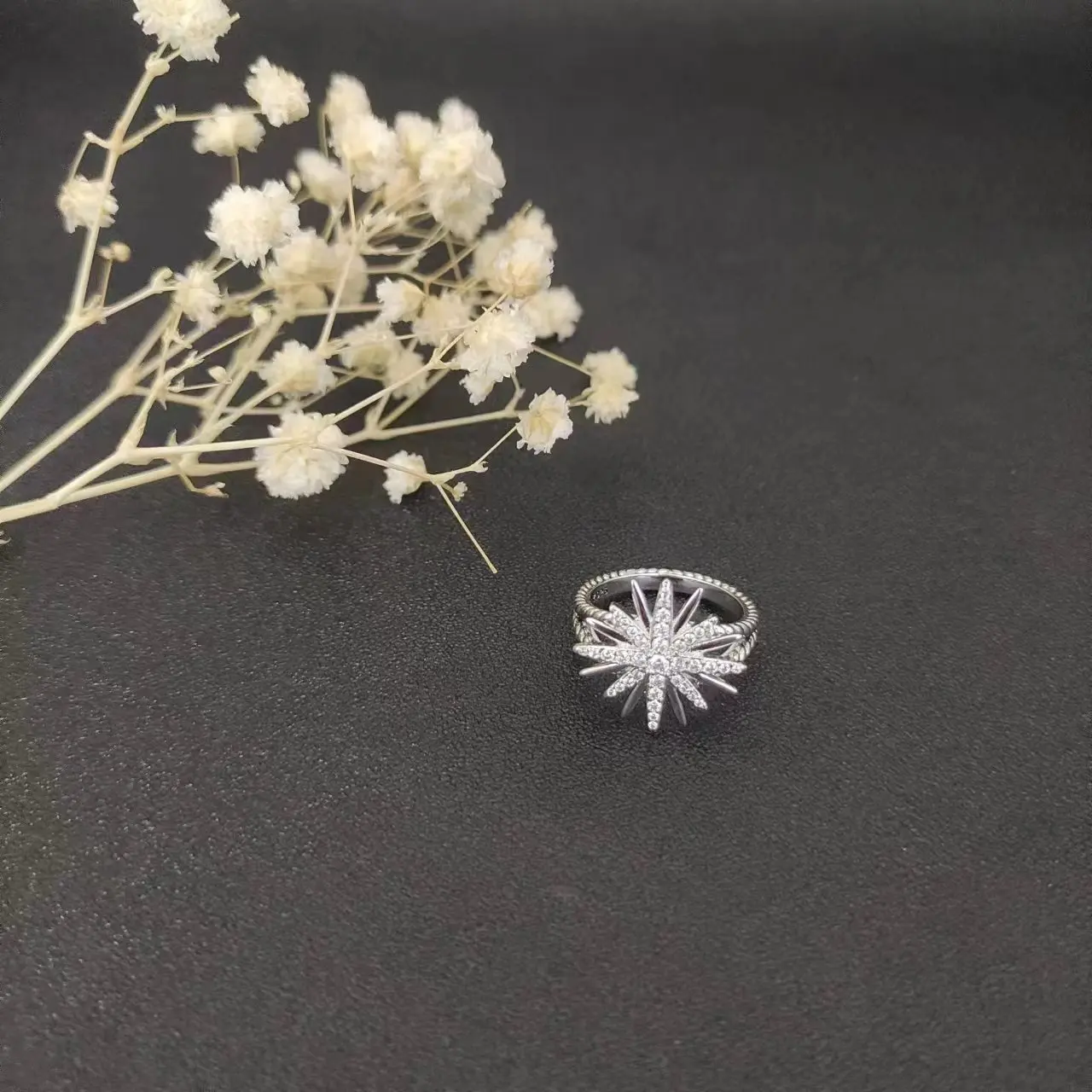 High Quality David Yurman Aunflower Petite Infinity Band Ring in Sterling Silver with Women's Popular Charm