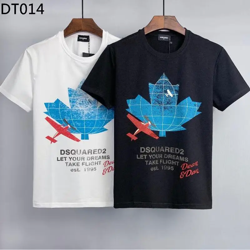 

Dsquared2 Men's Fashion Trendy Letter Short Sleeve T-shirt Tops Streetwear Tops DT014