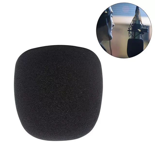 

Black Microphone Foam Sponge Windscreen Mic Cover For Condenser Microphones Windscreen Pop Filter Prevent spraying