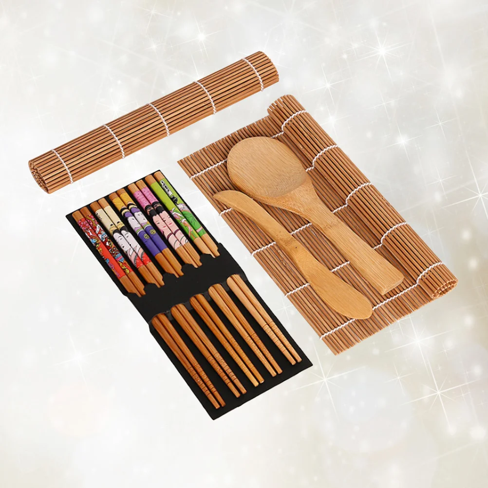 

15pcs Sushi Making Sushi Utensils with Rice Paddle Chopsticks Sushi Tools Rice Spreader Rolling Mats