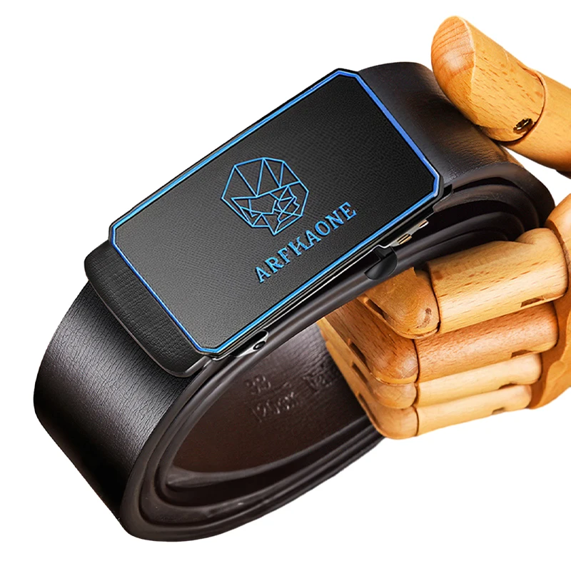 Мужские джинсы с автоматической пряжкой 12 созвездий из ПУ кожи