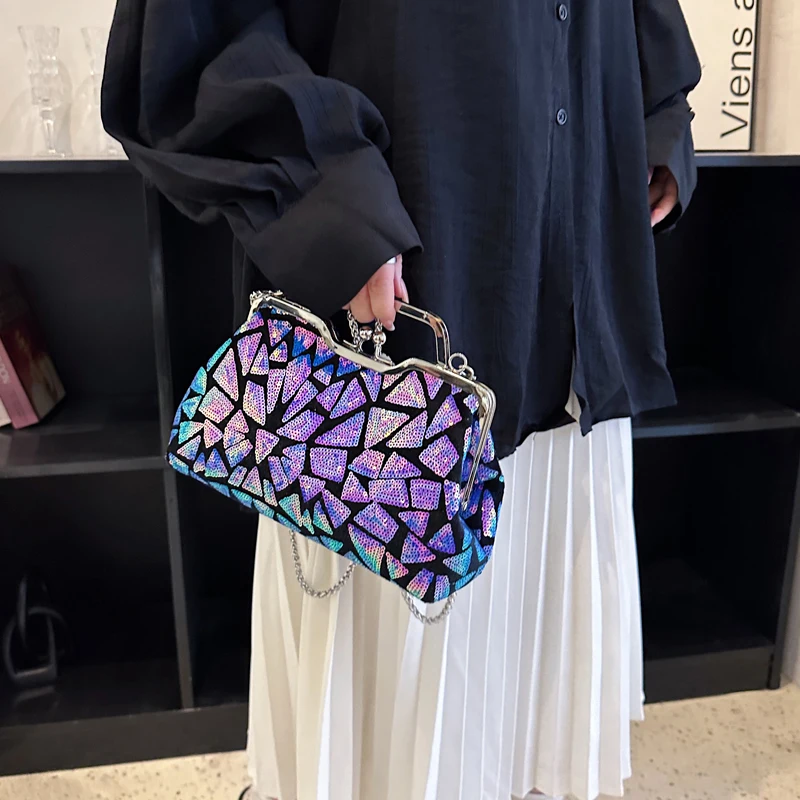 

Sequin Clutch Bags Wedding Party Crossbody Bags Luxury Sequined Fashion Glitter Women Handbags For Women Messenger Evening Bag