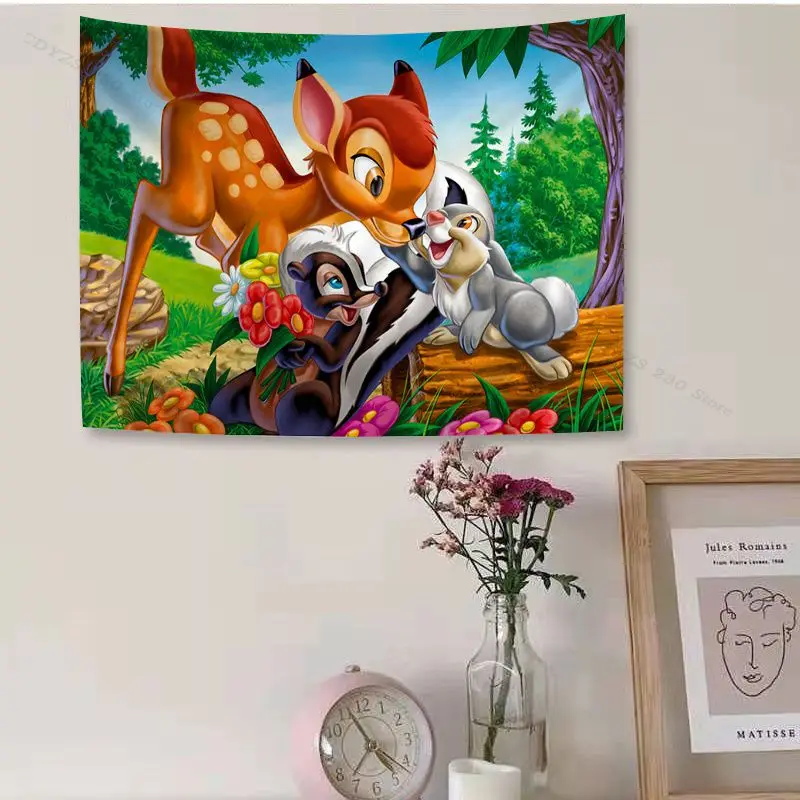 Цветной гобелен Disney Бэмби настенный подвесной Декор для гостиной дешевый хиппи |