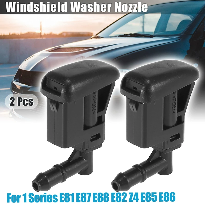 

1 Pair For -BMW 1 Series E81 E87 E88 E82 Z4 E85 E86 Windshield Washer Sprayer Nozzle Jet Front Window New 61667110852