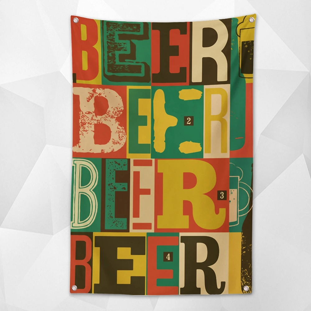 

Cocktails Wine Posters Prints Canvas Painting Wall Chart Mural Cocktail Party Beer Festival Decorative Banner Wall Hanging Flag