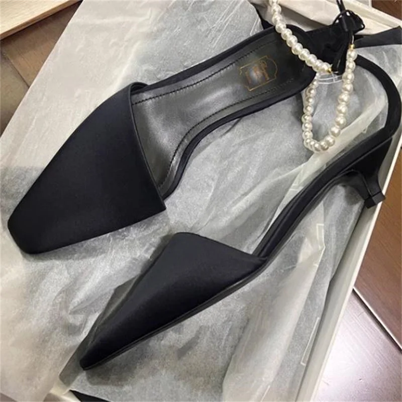 Женская обувь с жемчугом босоножки ремешком на щиколотке и пряжкой среднем