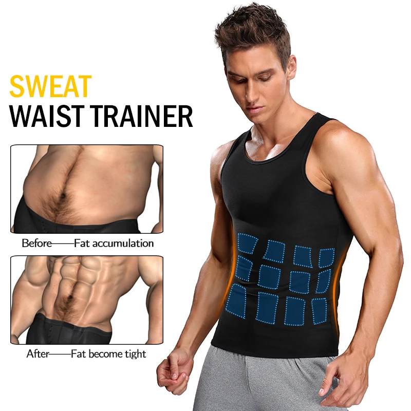 Men’s Premium Slimming Shapewear Workout Sauna Tank Top Vest abs shapers Exercise Heat Trapping Sweat Compression Body Shaper
