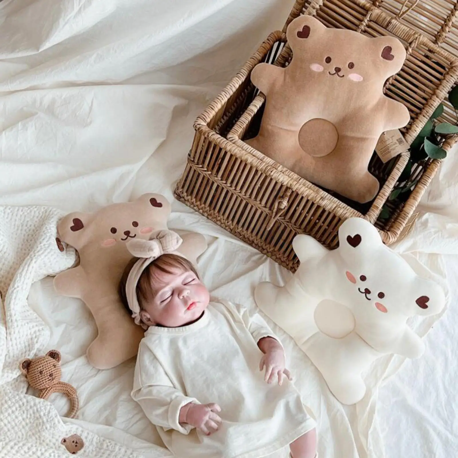 

Baby Pillow Cotton Baby Shaping Cartoon Bear Pillow Cushion Roll Anti Positioner Sleep Toddler Newborns Hea P6v3