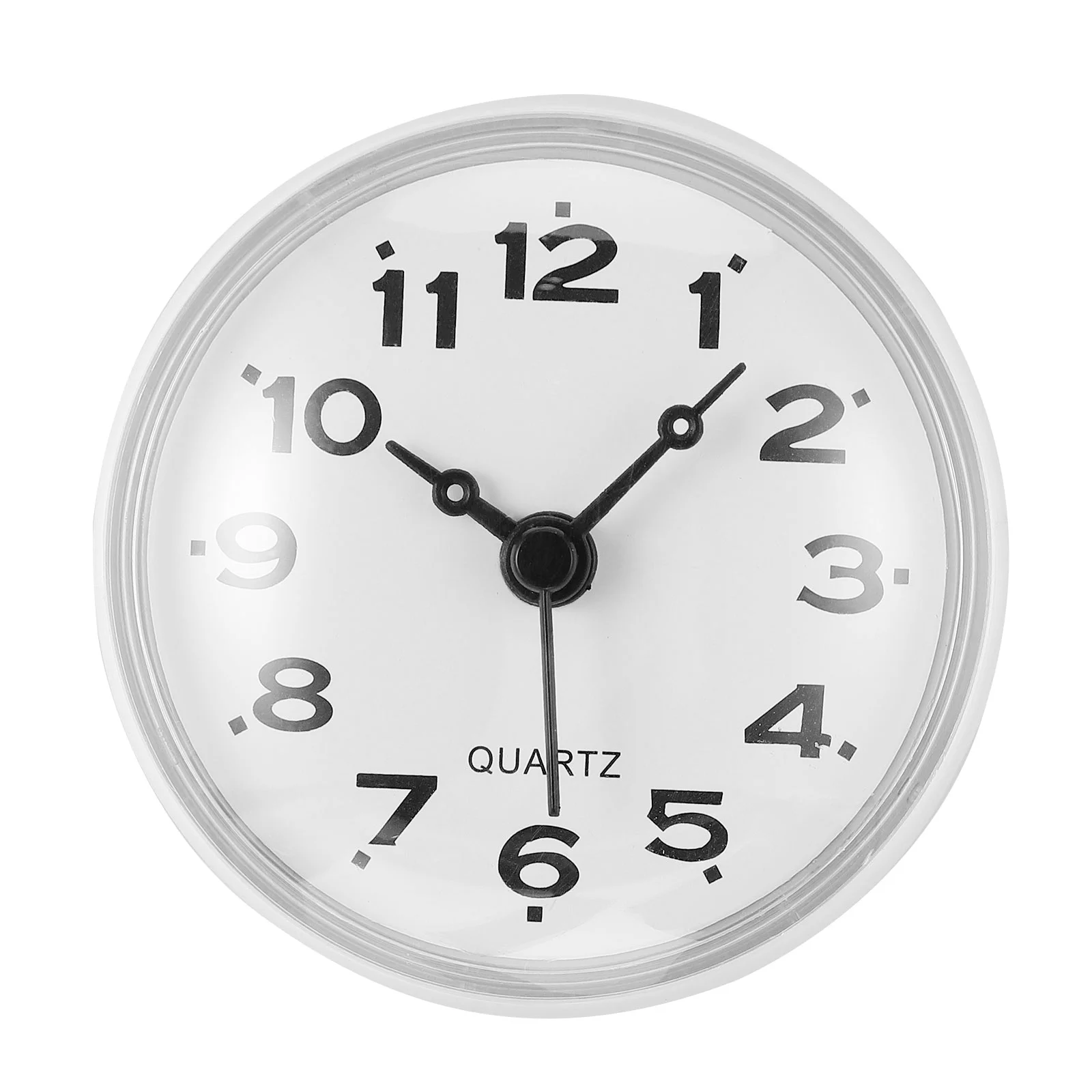 

Wall Clock Digital Sucker Silent Bathroom Waterproof Hanging Timer 7.5X7.5CM White Plastic Operated Office